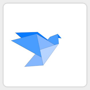 blue origami bird Sticker